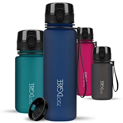 Afbeelding van UberBottle Drinkware voor kinderen, 500 ml, softTouch + zeef, lekvrij, BPA vrij, fles school, sport, fitness, kleine waterflesjes van Tritan, light, duurzaam, onbreekbaar