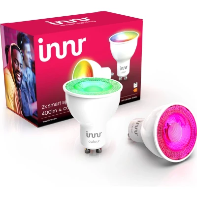 Afbeelding van Innr Smart Spot Colour werkt met Philips Hue*, Alexa, Google Home en SmartThings GU10 RGBW/CCT 400lm 2 pack RS 232 C