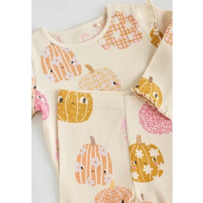 Afbeelding van Next Regular FIT 2 Piece SET Legging voor kinderen, Maat: 80, Cream/pink halloween pumpkin
