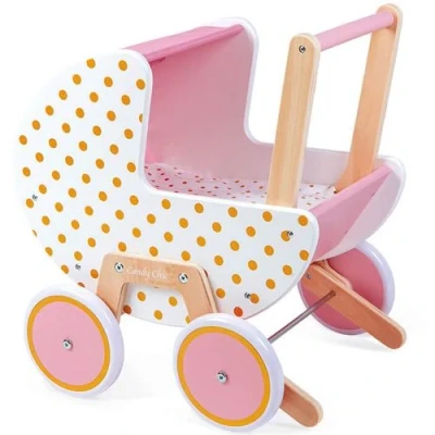 Afbeelding van Janod Houten poppenwagen candy chic