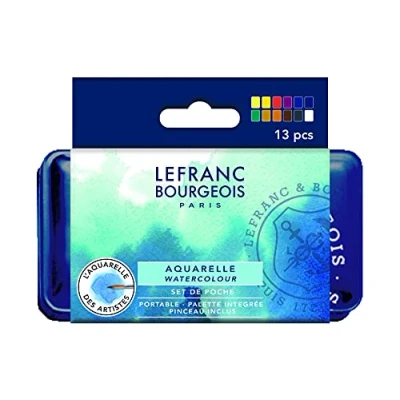 Afbeelding van Lefranc &amp; Bourgeois Metal Pocket Box Aquarelset 12 napjes