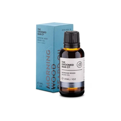 Afbeelding van The Groomed Man Co. Morning Wood Beard Oil Premium Baardolie Stimuleert Baardgroei Baard Verzorging Mannen Olie Geur Ceder/Sandelhout 30ML