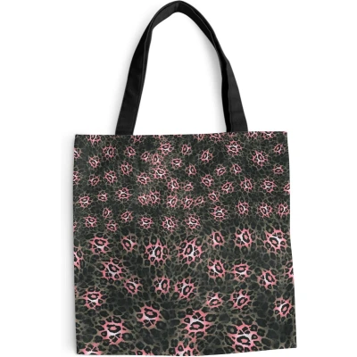 Afbeelding van MuchoWow® Schoudertas Strandtas Big Shopper Boodschappentas Luipaard Patronen Dier 40x40 cm Katoenen tas