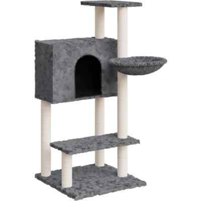 Afbeelding van vidaXL Kattenmeubel met sisal krabpalen 108,5 cm donkergrijs