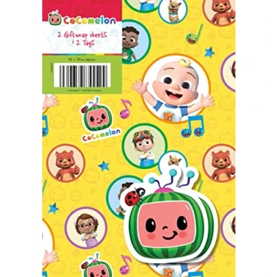Afbeelding van Danilo Promotions LTD Cocomelon Inpakpapier, 2 Blad Tag Verjaardag Inpakpapier