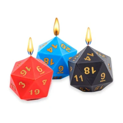 Afbeelding van Power Beast Dungeon polyedrische dobbelstenen, dobbelstenen in de vorm van kaarsen, rollenspel D&amp;D, Master, Dungeons and Dragons, DND, RPG, 3 eenheden.