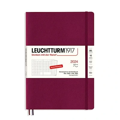 Afbeelding van LEUCHTTURM1917 367566 maandplanner &amp; notitieboek Composition (B5) 2024, 16 maanden, softcover, Port Red, Duits