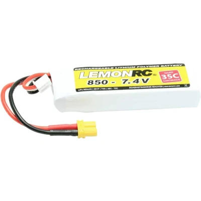 Afbeelding van LemonRC LiPo accupack 7.4 V 850 mAh Aantal cellen: 2 35 C Softcase XT30