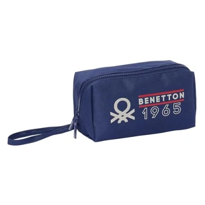Afbeelding van Schoolpennenzak Benetton Varsity Grijs Marineblauw 22 x 10 cm