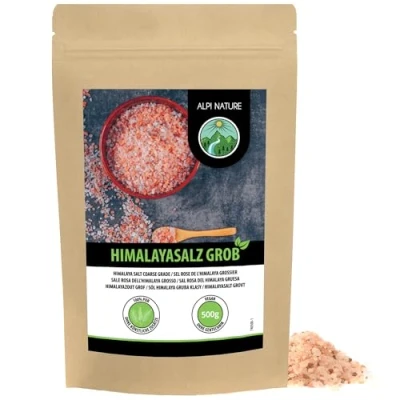 Afbeelding van Grof roze kristalzout (500g), bekend als Himalayazout uit de Khewra zoutmijnen in Punjab, Pakistan, 2 4 mm voor zoutmolen, volledig natuurlijk steenzout