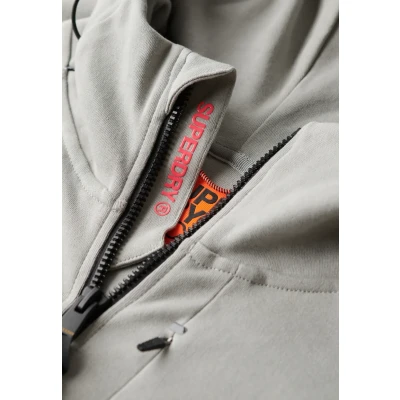 Afbeelding van Superdry Mannen Tech Hoodie met Logo, Rits en Losse Pasvorm Donkergrijs Grootte: XL