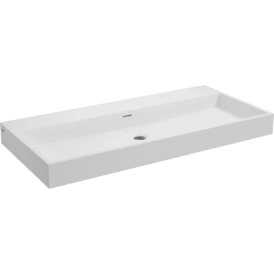 Afbeelding van Wastafel Clou Wash Me 90x42x8 cm Mineraal Marmer Wit