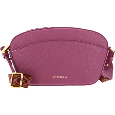 Afbeelding van COCCINELLE Leren Schoudertas Enchanteuse Mini Bag Grained Leather Pulp Pink Paars