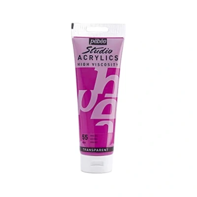 Afbeelding van Pébéo Acrylic Fine Studio Acrylics acrylverf voor kunstenaars verf professionals en beginners heldere gepigmenteerde kleur roze AZO 250 ml