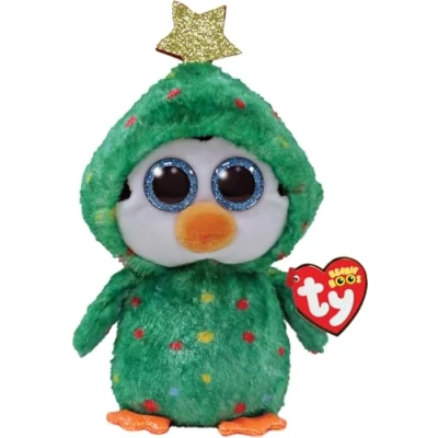 Afbeelding van Ty Noel Penguin Green Beanie Boo Regular Kerst 2022 Baby Zachte Pluche Speelgoed Collectible Knuffelige Knuffelknuffel