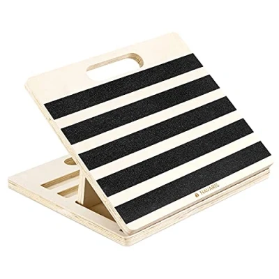 Afbeelding van Navaris verstelbaar anti slip slant board Houten incline 3 standen Voor het rekken van kuiten, voeten, enkels, benen en rug Inklapbaar