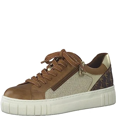 Afbeelding van MARCO TOZZI dames 2 83700 41 Sneaker, Cognac Comb, EU