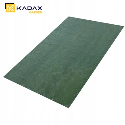 Afbeelding van KADAX Waterdicht zeil, geweven, 40 m², versterkt beschermend 10 verschillende maten, dekzeil voor tuinmeubelen, boot, met oogjes, groen (5 x 8 m)
