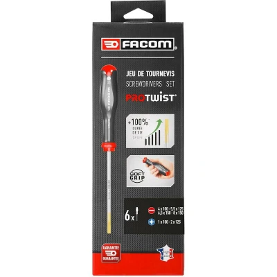 Afbeelding van Set van 6 schroevendraaiers Protwist® Platte bits&amp;Pozidriv®