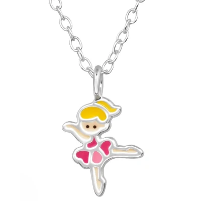 Afbeelding van JoyS Zilveren ballerina danseres hanger met ketting 39 cm (verstelbaar 36 of cm)