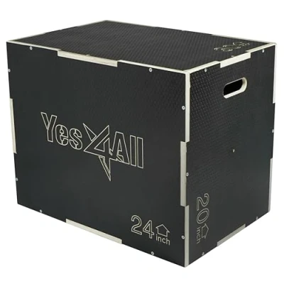 Afbeelding van Yes4All 3 in 1 antislip houten plyo box zwart 76,2 x 60,96 50,8 cm
