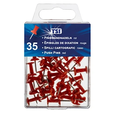 Afbeelding van TSI prikbordnaalden 35er Packung rood