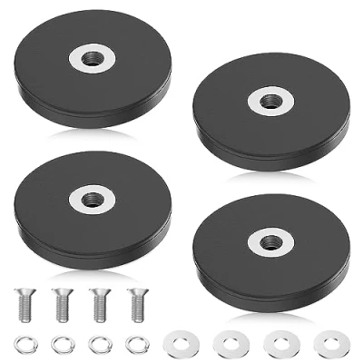 Afbeelding van mizikuu Neodymium magneten, met rubber, 4 stuks hechtkracht, magneetsystemen rubberen mantel Ø 43 mm, M6 binnendraad, hechtkracht tot 20 kg, extra sterke magneten voor schroeven, ogen of haken