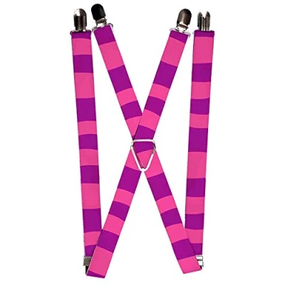 Afbeelding van Gesp Down Unisex&#039;s Bretels Cheshire Cat Stripe Roze/Paars, multi, One Size