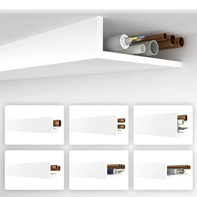 Afbeelding van HEXIMO Hoekprofiel wit, 1,7 meter profielen, XPS afdeklijsten voor verwarmingsbuizen, L profiel, buisafdekking, kabelgoot model: HRA 6 71x280 mm (30,6 / 18 lijsten)