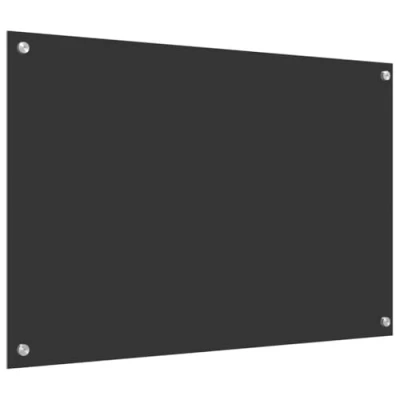 Afbeelding van vidaXL Keukenachterwand Donkergrijs Geharde glas 90 x 60 0.6 cm