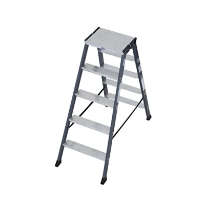 Afbeelding van dubbele ladder beide zijden 2x5treden Stand H 0 65m balk L 1 15m