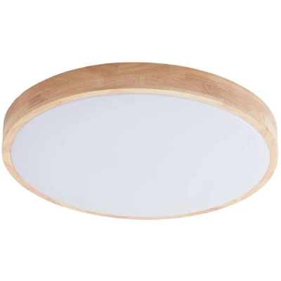 Afbeelding van Lindby Slimme plafondlamp RGB met dimmer 1licht Plastic, hout H: 9.5 cm wit, Inclusief lichtbron