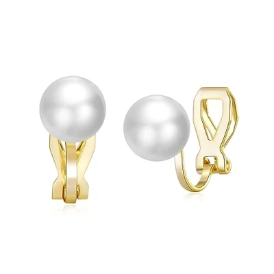 Afbeelding van Philip Jones Vergulde Parel Clip op oorbellen, Kristal, Sieraden