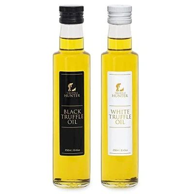 Afbeelding van TruffleHunter Zwarte &amp; Witte Truffelolie Set Extra Vergine Olijfolie voor Koken Kruidenierswaren 250 ml X2
