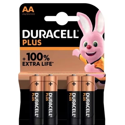 Afbeelding van Batterij Duracell plus Alkaline 4x AA