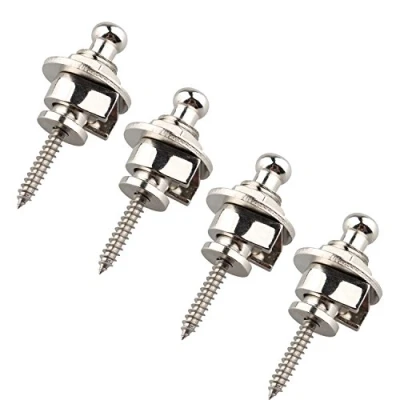 Afbeelding van Futheda 4PCS Gitaar Strap Button Locker Einde Pins Zilveren Legering Anti Stripping Lock Systeem voor Bass Professionele Duurzaam in Chroom