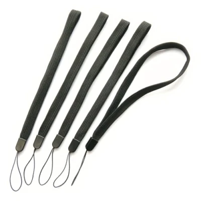 Afbeelding van trage.band® Robuuste korte draagriem/polskoord/wrist strap, 5 stuks (zwart)