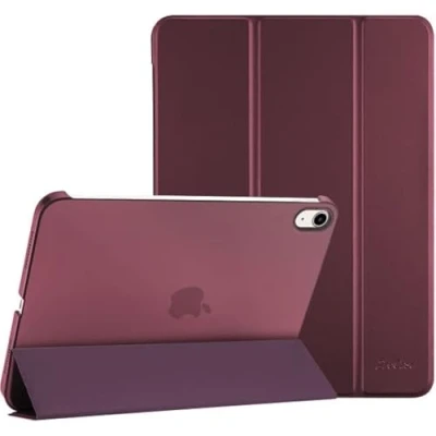 Afbeelding van ProCase Hoes voor 2022 10,9 inch iPad 10. Generation 10 Case model A2696 A2757, licht dunne harde beschermhoes Smart Folio Cover compatibel met generatie wijnrood