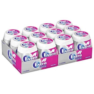 Afbeelding van 12 blikjes Wrigley&#039;s Extra Professional White Bubblemint met 50 dragees