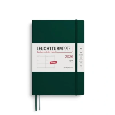 Afbeelding van Leuchtturm1917 Weekly Planner A5 12 maanden 2026 Softcover Forest Green