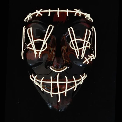 Afbeelding van Halloween masker The purge LED wit