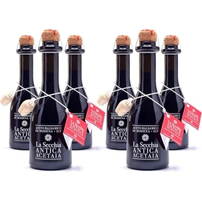 Afbeelding van La Secchia Balsamico azijn van Modena &quot;Una Stella&quot;. Op eiken gerijpt fles 250 ml met doseerdop kurk
