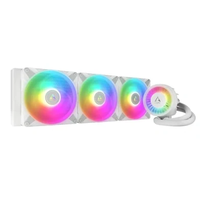 Afbeelding van ARCTIC Liquid Freezer III 420 A RGB Waterkoeling PC, CPU AIO Waterkoeler, Intel &amp; AMD, Efficiënte PWM gestuurde pomp, Ventilator: 2001900 rpm, LGA1851 en LGA1700 Contact Frame Wit