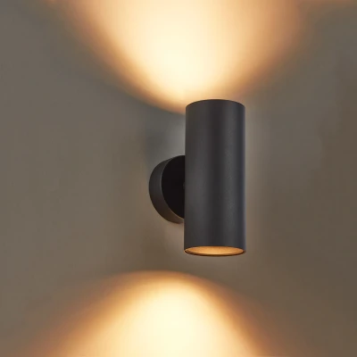 Afbeelding van Wandlamp Elmont 2 Zwart Rond