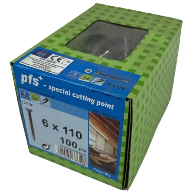 Afbeelding van PFS+ Spaanplaatschroef VZK Staal 6 x 110 mm