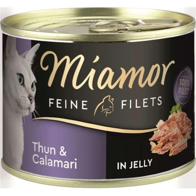 Afbeelding van 6 x 185 g Miamor Fijne Filets Kattenvoer Tonijn &amp; Calamari in Gelei