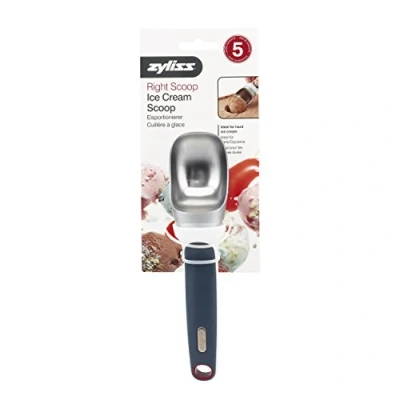 Afbeelding van Zyliss E980087 Ijslepel, Aluminium/Kunststof, Grijs/Wit, Professionele Ijsschep voor Ijs, Gelato, Geronnen Room, Sorbet, Aardappelpuree, Vaatwasserbestendig
