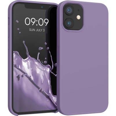 Afbeelding van kwmobile telefoonhoesje geschikt voor Apple iPhone 12 mini Hoesje met siliconen coating Smartphone case in violet lila