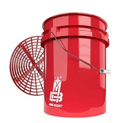 Afbeelding van detailmate Rode emmer set ca. 19 l, wasemmer, rood + GritGuard vuilinzet