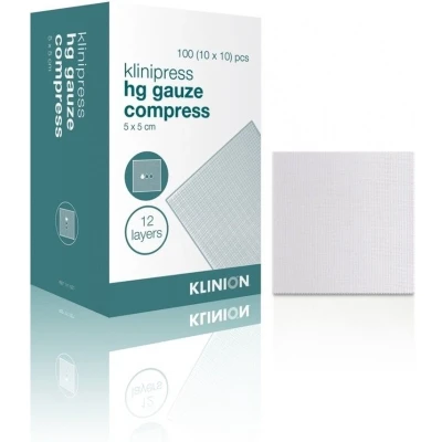 Afbeelding van Klinion gaaskompres HG steriel 12 laags 5x5cm 100 stuks